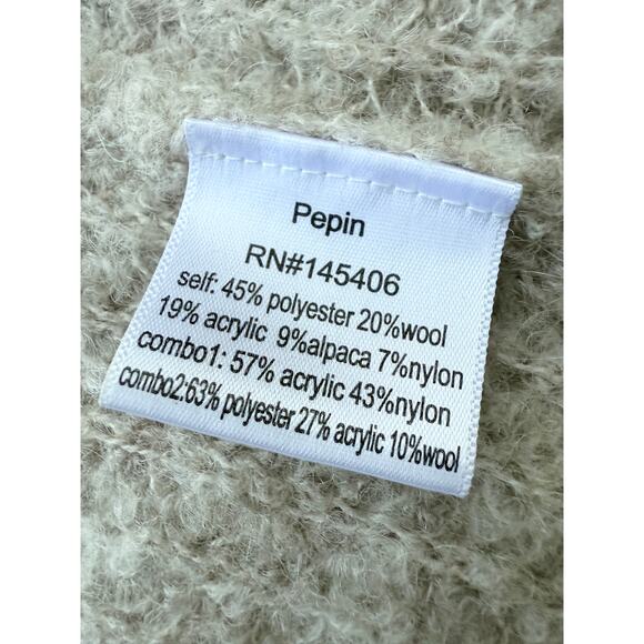 Anthropologie Pepin Colorblock Open Cardigan Sweater Mustard Pink Ivory Small - Picture 4 of 6